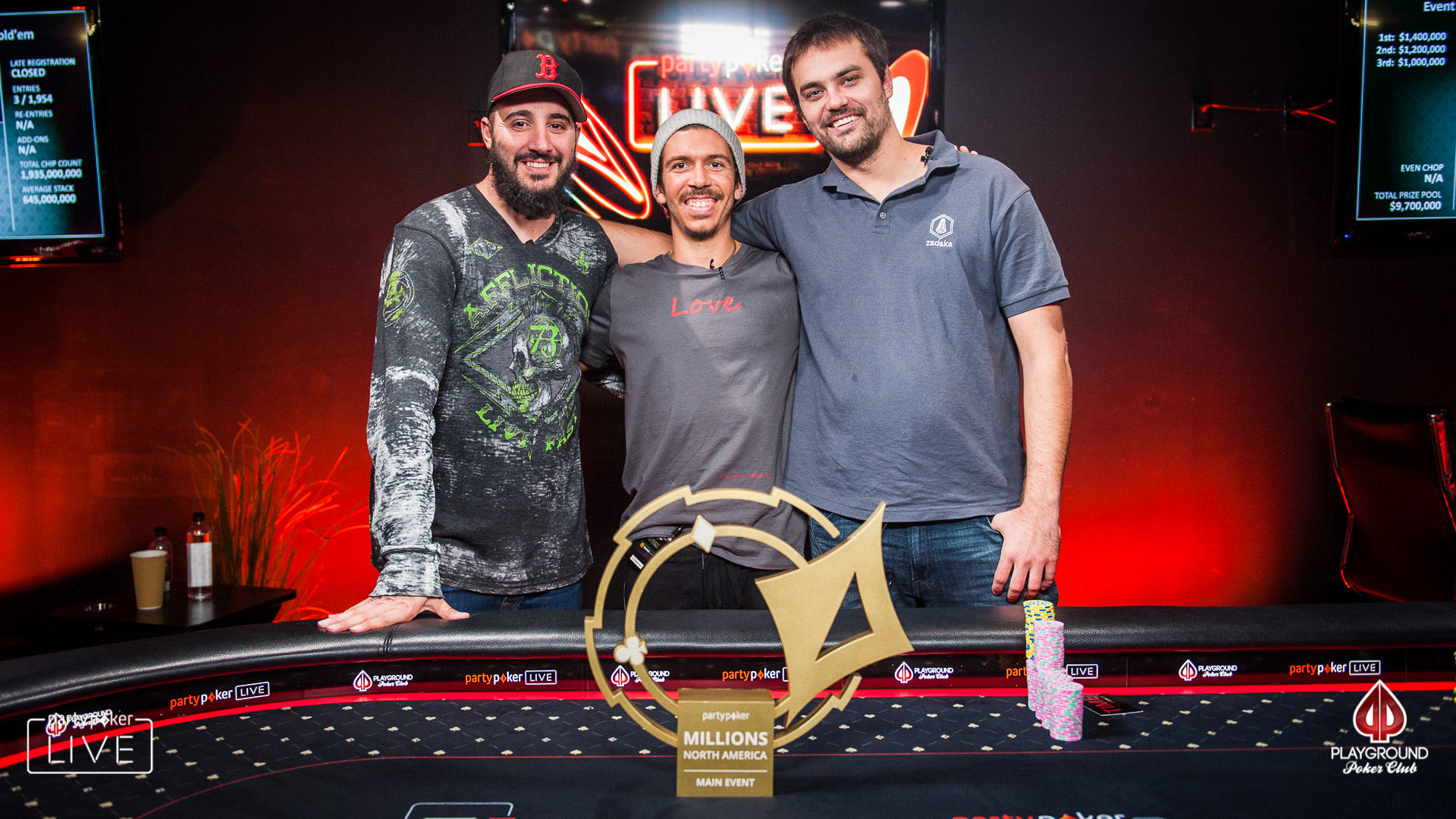 Les trois finalistes du MILLIONS Évènement Principal!